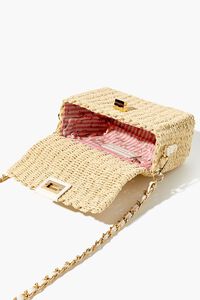 NATURAL/WHITE Basketwoven Crossbody Bag, image 3