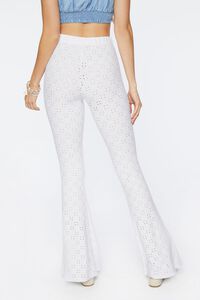 WHITE Pointelle High-Rise Flare Pants, image 4