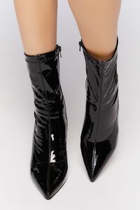 BLACK Faux Patent Leather Booties, image 4