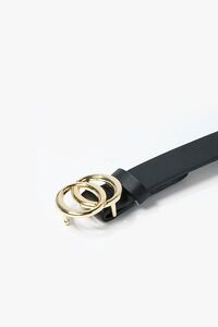 BLACK/GOLD Faux Leather O-Ring Buckle Belt, image 4