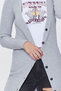 HEATHER GREY Ribbed Longline Cardigan Sweater, image 5