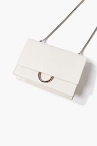WHITE Faux Leather Chain Crossbody Bag, image 5