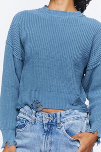 COLONY BLUE Distressed Drop-Sleeve Sweater, image 6