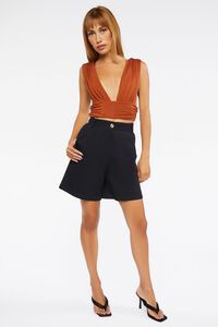 RUST Ruched Plunging Crop Top, image 4