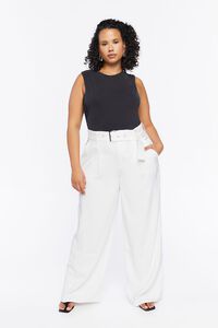 BLACK Plus Size Sleeveless Ruched Top, image 4