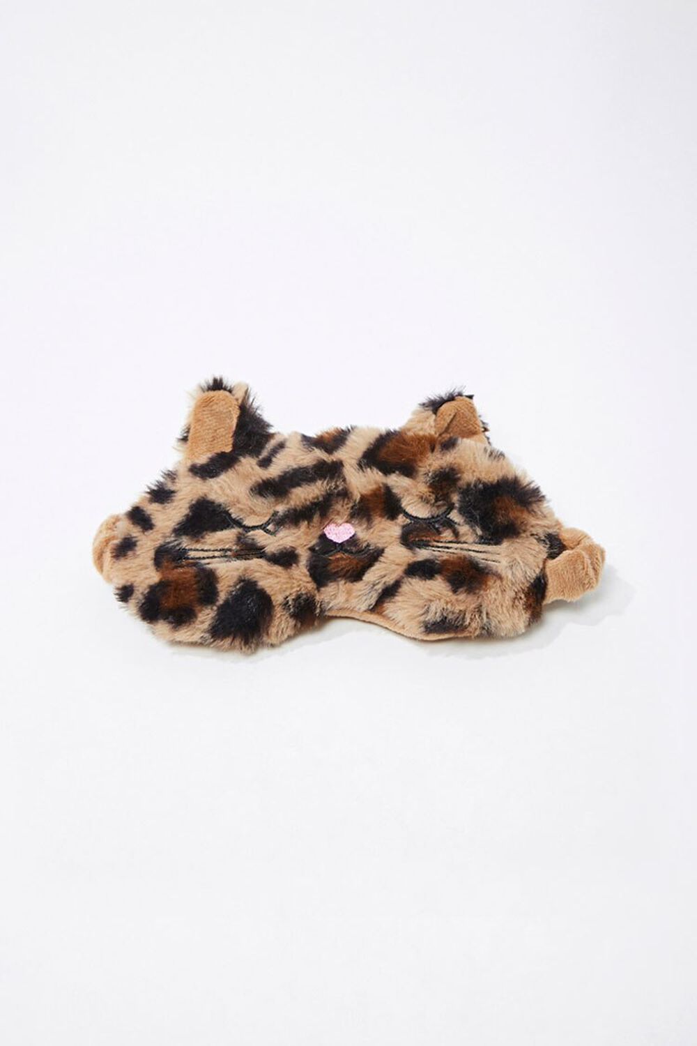 BROWN/BLACK Leopard Print Cat Ear Eye Mask, image 1