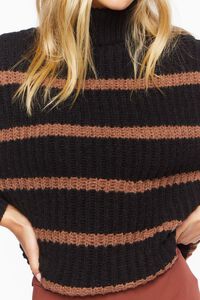 BLACK/BROWN Chunky Striped Turtleneck Sweater, image 5
