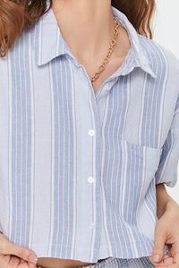 LIGHT BLUE/MULTI Kendall + Kylie Linen-Blend Shirt, image 5