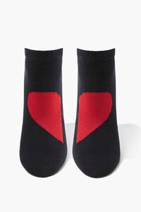 BLACK/RED Heart Graphic Ankle Socks, image 1