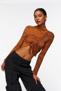Abstract Print Ruched Crop Top, image 1