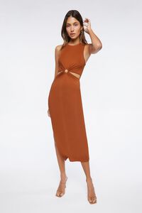 BROWN Asymmetrical Cutout Maxi Dress, image 4