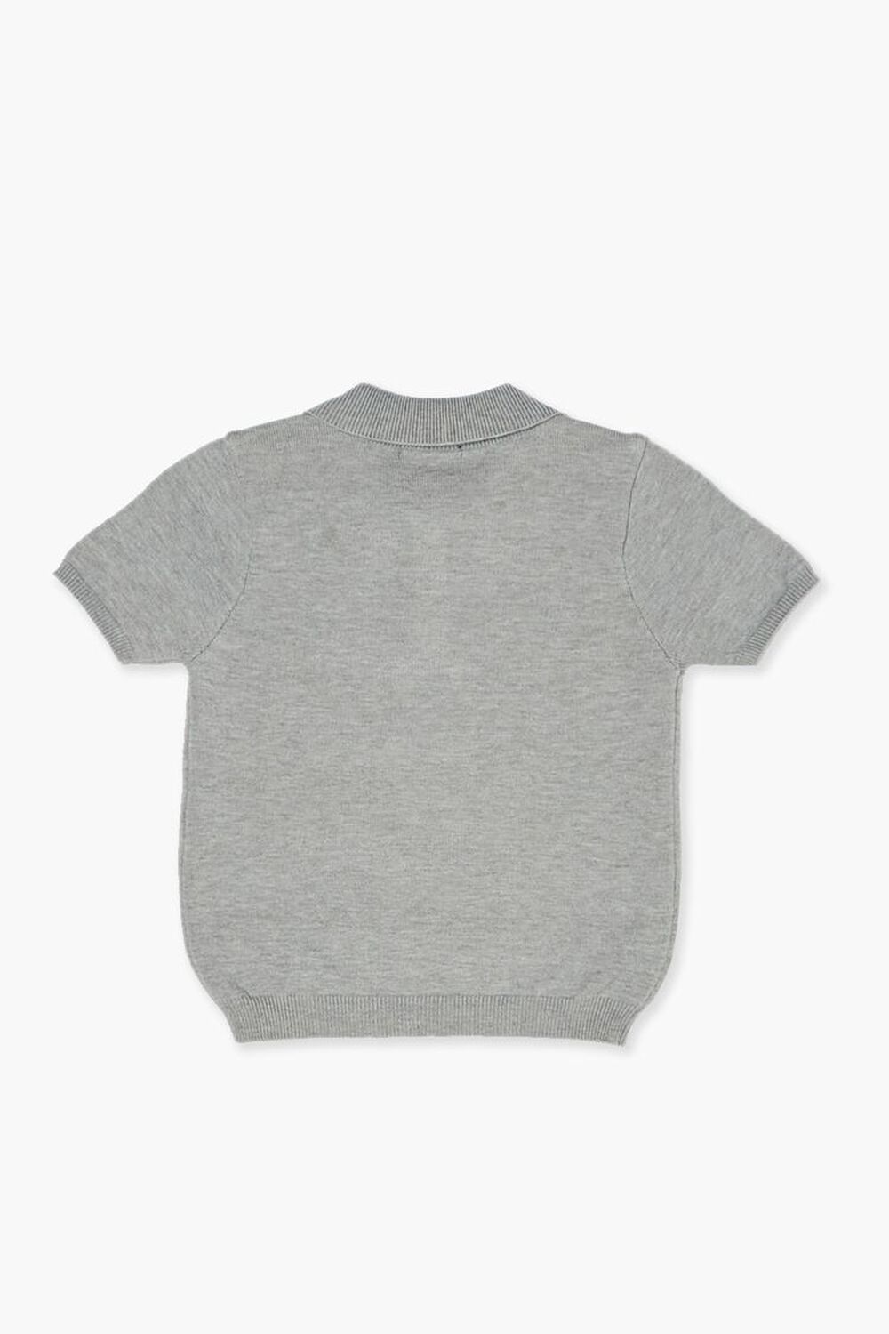 HEATHER GREY Girls Sweater-Knit Polo Shirt (Kids), image 2