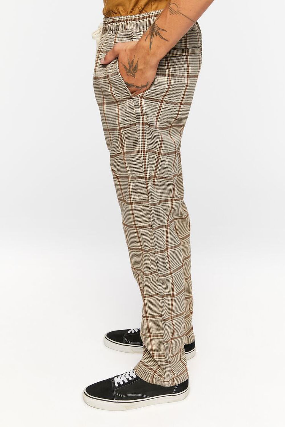 BROWN/MULTI Plaid Drawstring Trousers, image 3