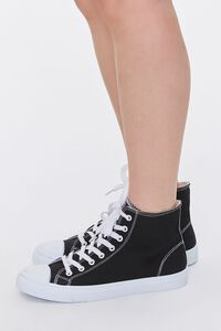 BLACK Lace-Up High-Top Sneakers, image 2