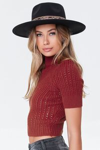 RED Sweater-Knit Fitted Crop Top, image 2