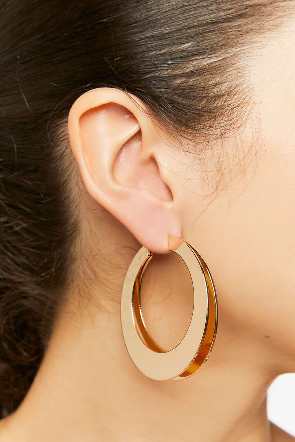 Layered Wide-Band Hoop Earrings, image 1