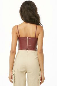 Faux Leather Bow Cropped Cami, image 3