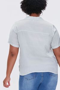 MINT Plus Size Satin Boxy Pocket Shirt, image 3