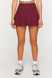 MERLOT Twill Pleated Mini Skirt, image 2