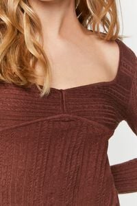 BROWN Fitted Cable Knit Sweater, image 5