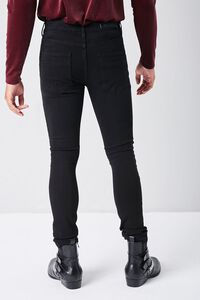 BLACK Distressed Slim-Fit Moto Jeans, image 4