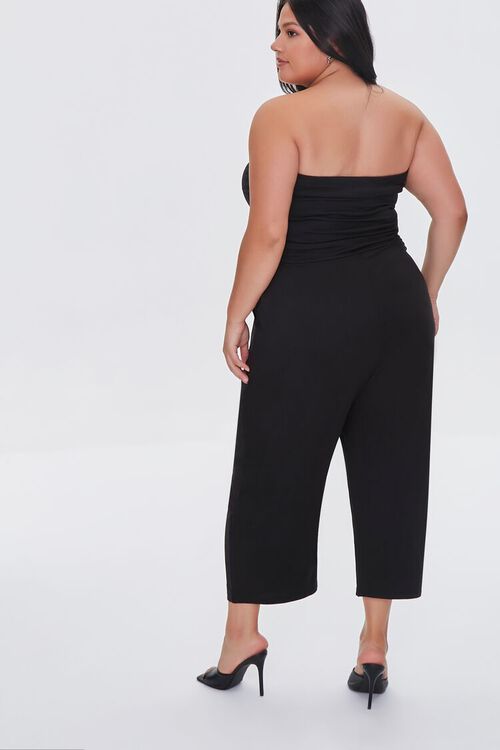 BLACK Plus Size Strapless Jumpsuit, image 4