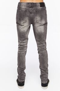 GREY Distressed Paint Splatter Skinny Jeans, image 4