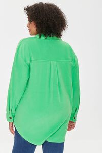 GREEN Plus Size Fleece Shacket, image 3