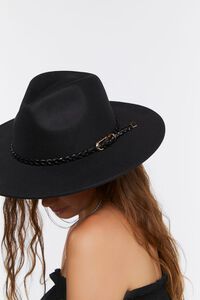 BLACK/BLACK Braided-Trim Cowboy Hat, image 2