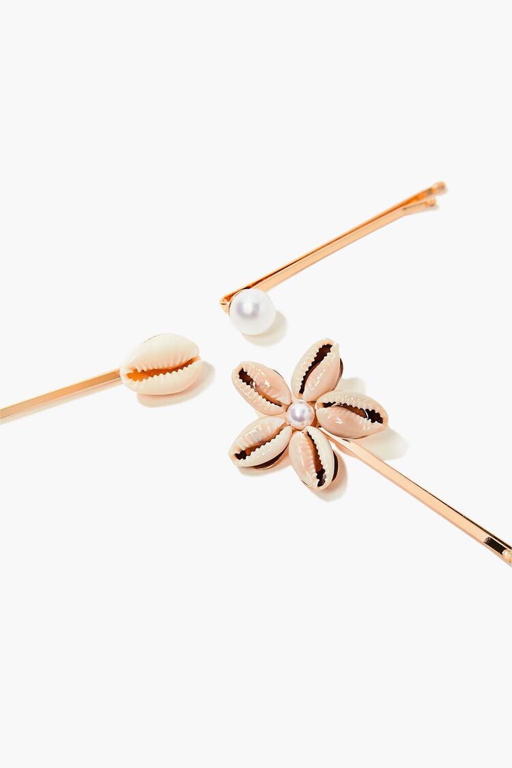 GOLD Cowrie Shell Bobby Pin Set, image 1