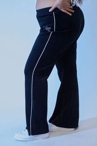 BLACK/MULTI Plus Size Velour FUBU Pants, image 3