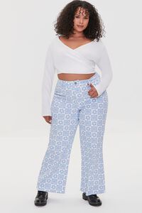 Plus Size Checkered Happy Face Jeans, image 1