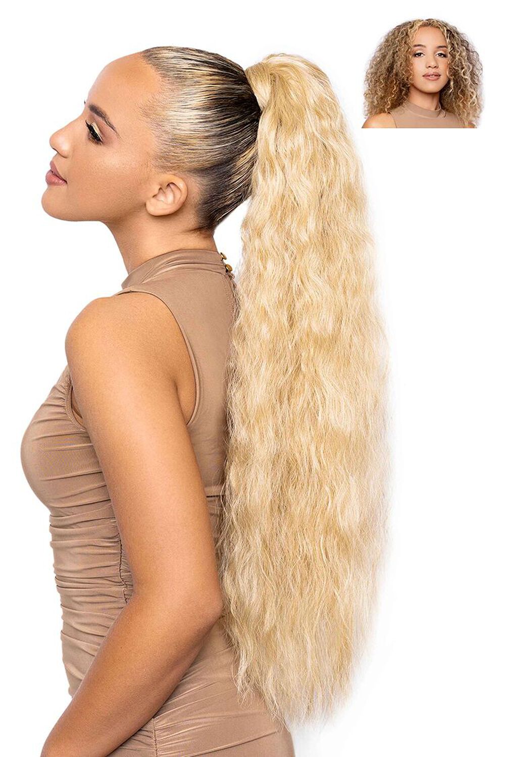 BLONDE COMBO PRETTYPARTY The Caprii Hook-and-Loop Wrap-Around Ponytail, image 2