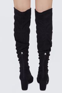 BLACK Faux Suede Over-the-Knee Boots, image 3