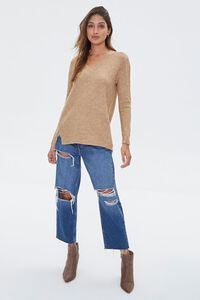TAN Marled V-Neck Sweater, image 4