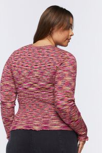 MERLOT/MULTI Plus Size Space Dye Sweater-Knit Top, image 3