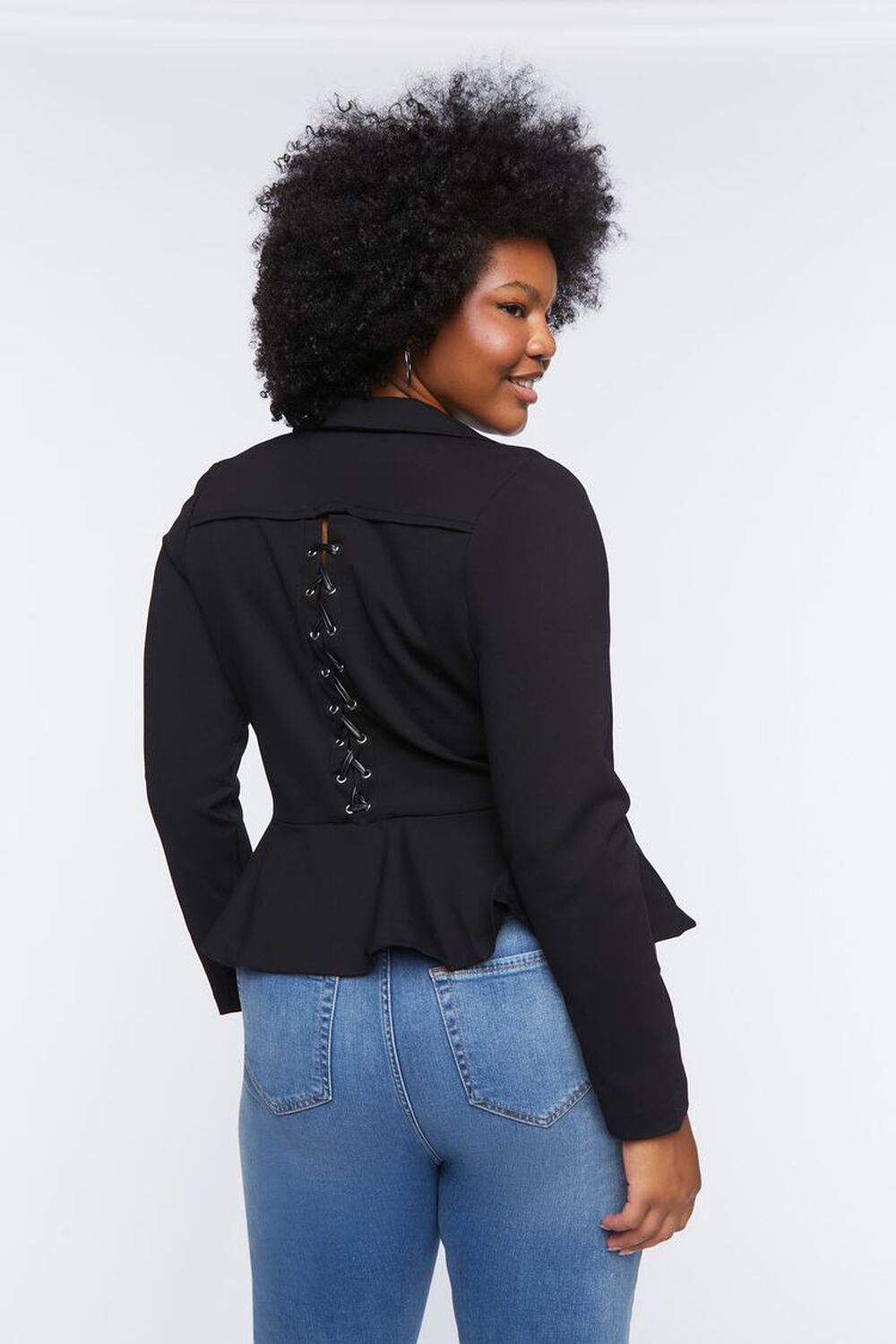 Plus Size Lace-Back Blazer