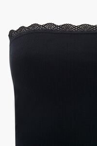 BLACK Ribbed Crochet-Trim Tube Top, image 4