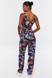 BLUE/MULTI Abstract Crop Top & Pants Set, image 3