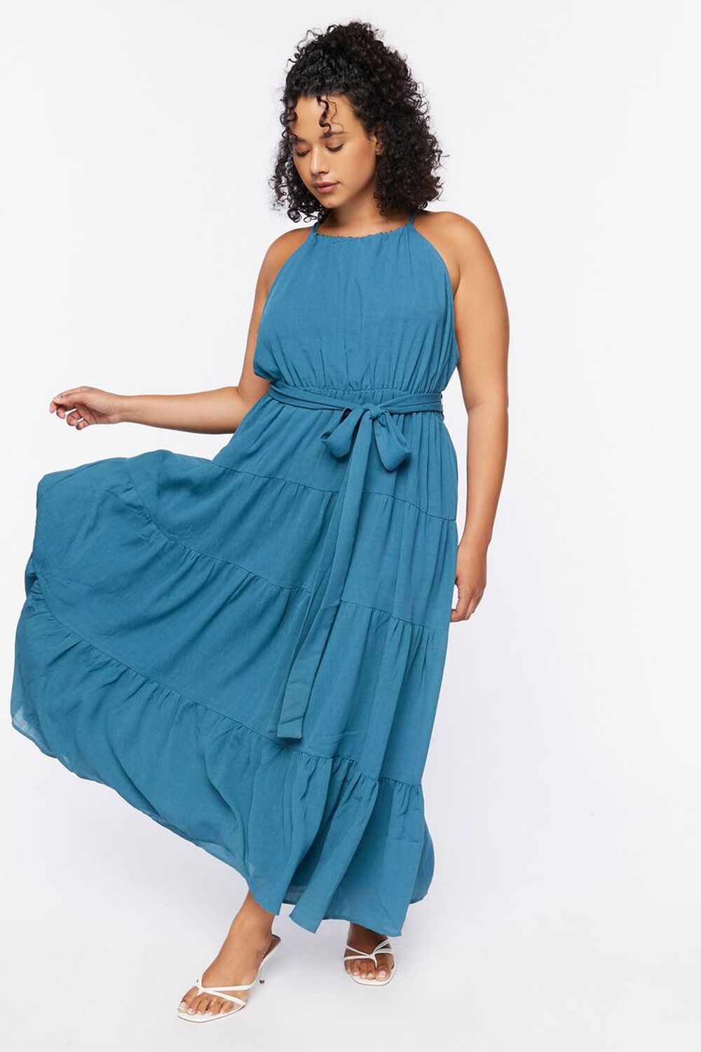 Plus Size Belted Maxi Dress, image 1