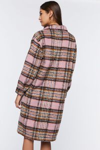 PINK/MULTI Plaid Buttoned Duster Jacket, image 3