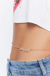 GOLD/CLEAR Rhinestone Babygirl Belly Chain, image 3
