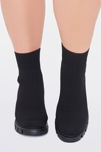 BLACK Lug-Sole Sock Booties (Wide), image 4
