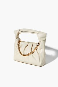 WHITE Faux Leather Chain Baguette Bag, image 2