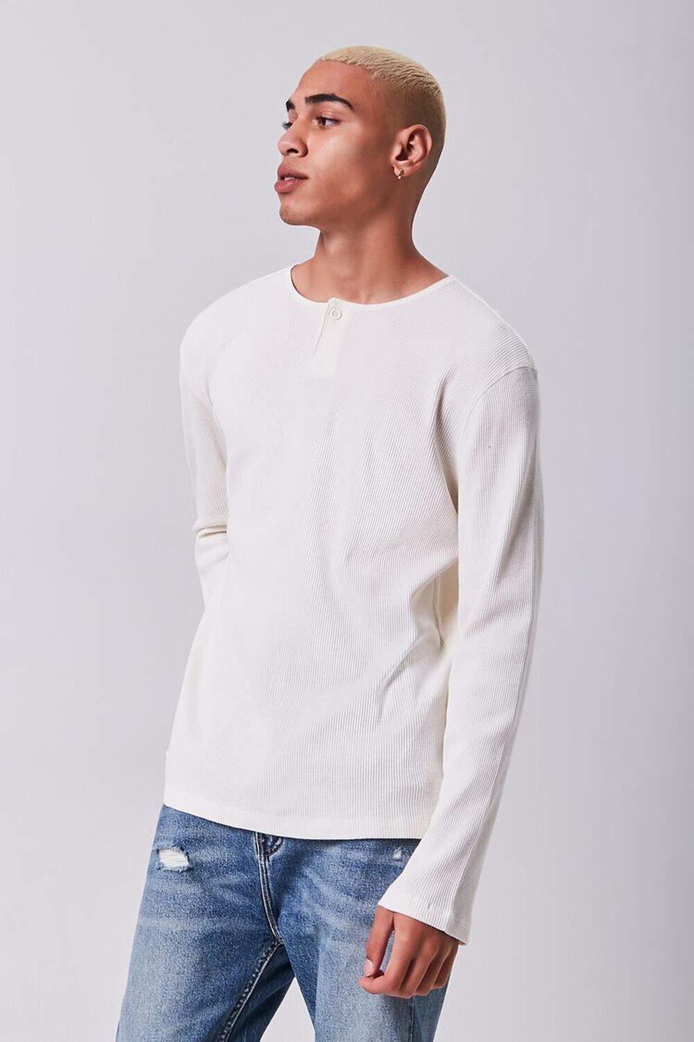 CREAM Henley Thermal Top, image 1