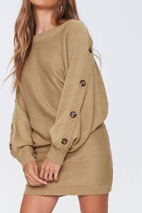 OLIVE Button-Trim Sweater Dress, image 1
