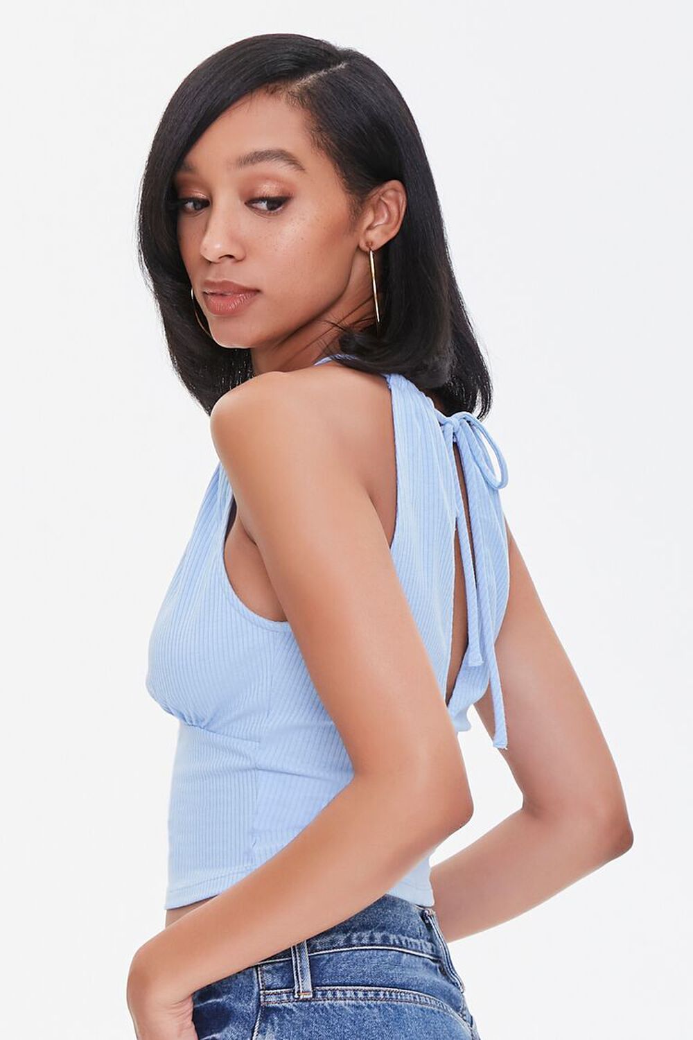 PERIWINKLE Ribbed Cutout Top, image 2