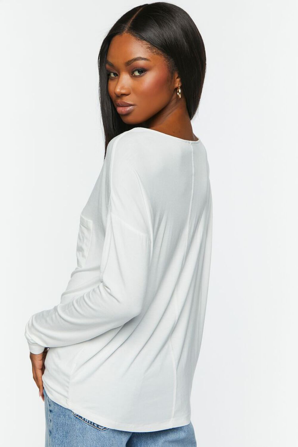 Relaxed Scoop-Neck Long-Sleeve Top, image 3