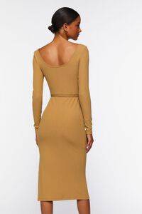CAMEL Tie-Waist Slit Midi Dress, image 3