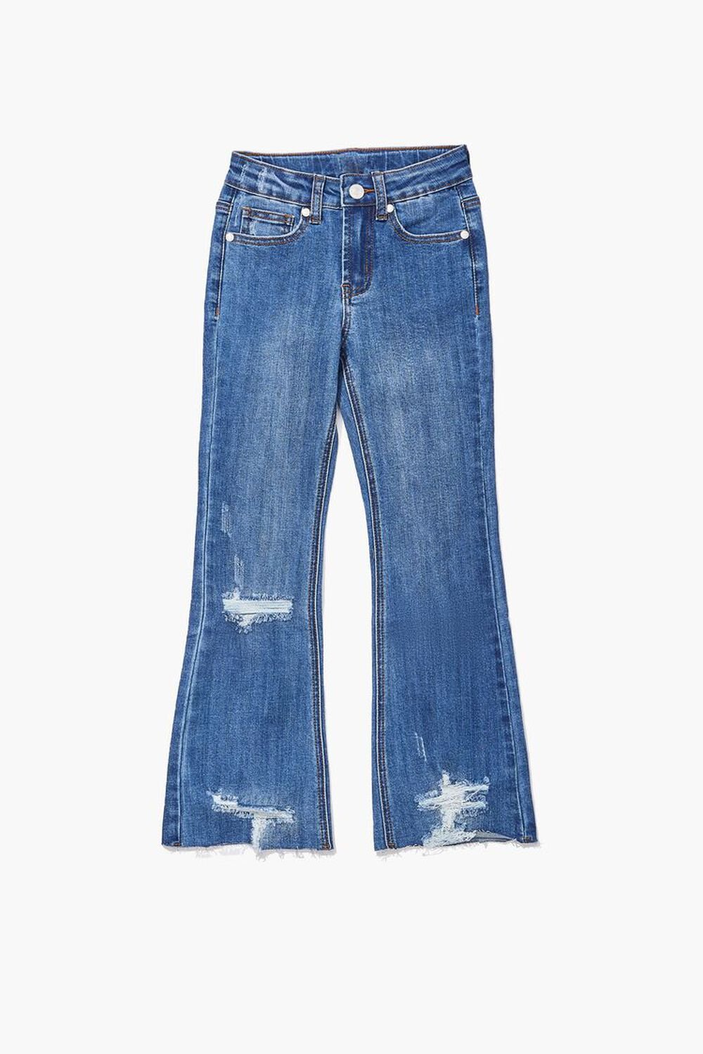 Girls Distressed Flare Jeans (Kids), image 1